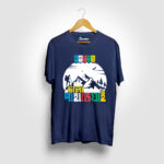 Cholo Pahare Jai Navy Blue Color Bengali Graphic Printed T-shirt