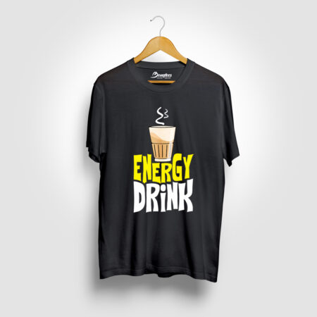 Energy Drinks Black Color Bengali Graphic Printed T-shirt