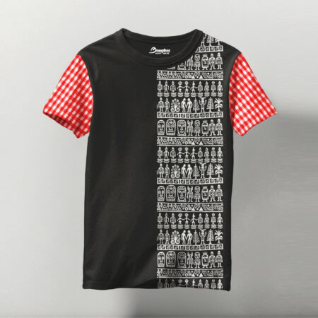 1 Designer Graphic Printed Black Color T-shirt Crafted With Gamcha