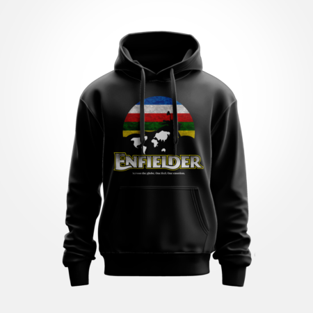 Enfielder Black Color Graphic Printed Hoodie